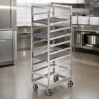 Thumbnail image #3 for Channel Manufacturing 438S3 Stainless Steel End-Load Cafeteria Tray Rack, 14-Tray Capacity, 14 x 18 Trays, 4-Inch Spacing, 36-Inch High