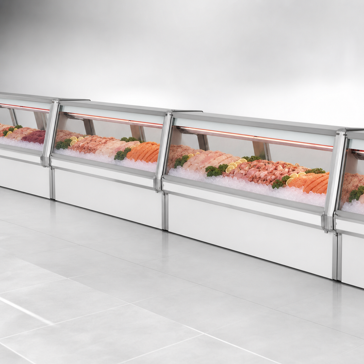 Product image #3 for Howard-McCray 34E Series 52-1/2 Inch Remote Fish and Poultry Service Case with Straight Glass and LED Lighting