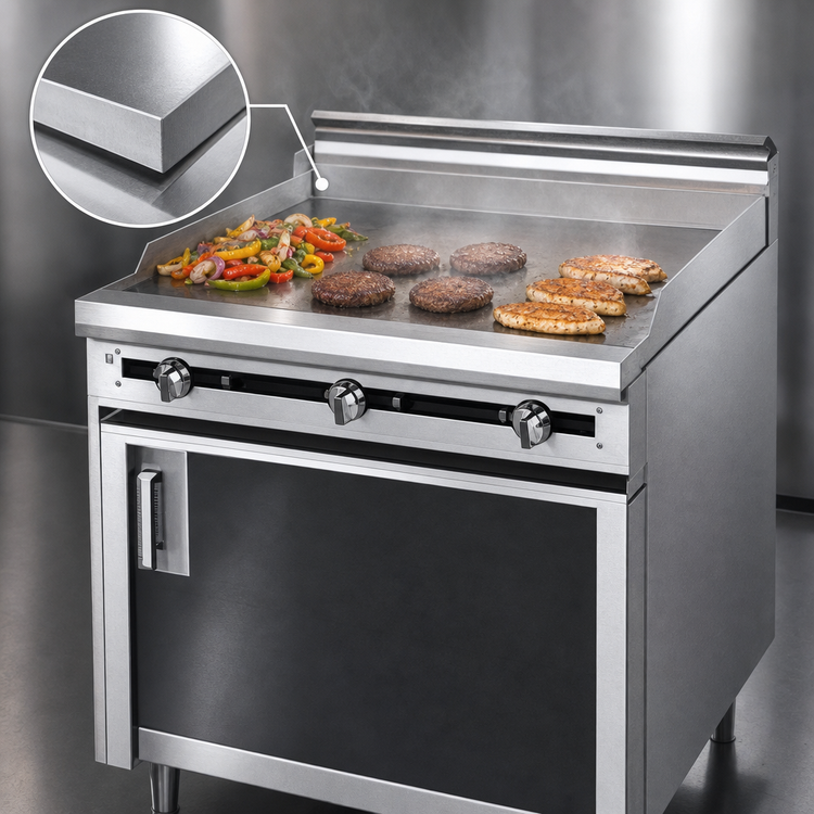 Product image #3 for Titan JTRH-48GT 48" Heavy-Duty Gas Griddle Range with Cabinet Base