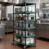 Thumbnail image #3 for Eagle QuadPlus 5-Tier Mobile Wire Shelving Starter Unit with 5-Inch Casters, 48 x 21 x 74 Inches