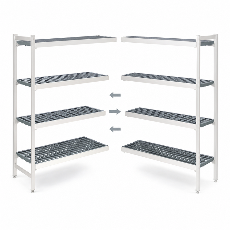 Product image #3 for Fermostock 4-Tier Polymer Shelving Expansion Kit, 31W x 18D x 83H, Add-On Unit