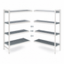 Thumbnail image #3 for Fermostock 4-Tier Polymer Shelving Expansion Kit, 31W x 18D x 83H, Add-On Unit