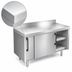 Thumbnail image #3 for La Rosa Refrigeration 60-Inch x 28-Inch Deep Stainless Steel Utility Stand Cabinet Base with Sliding Doors
