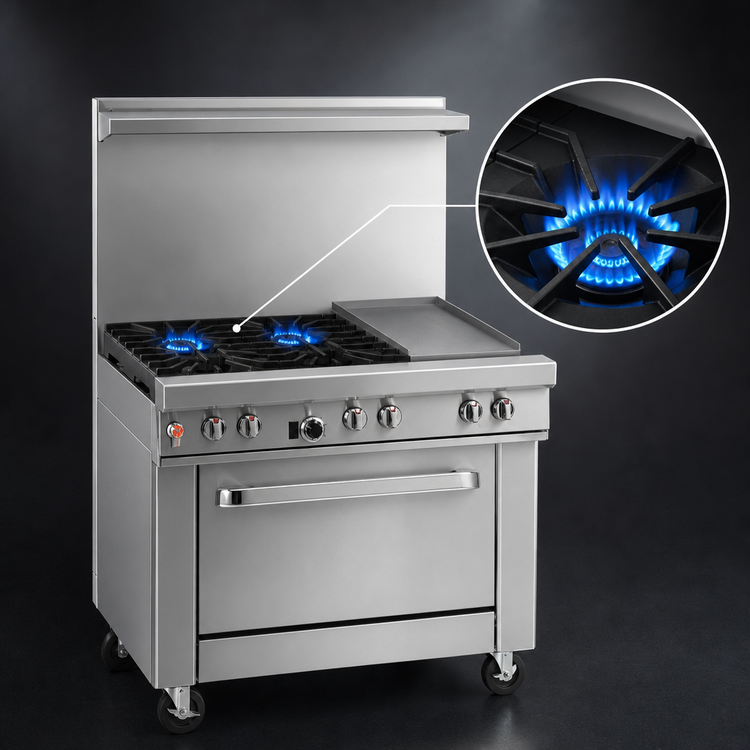 Product image #3 for Southbend Ultimate 36-Inch Gas Restaurant Range with 2 Star/Sauté Burners, 24-Inch Griddle, and Standard Oven