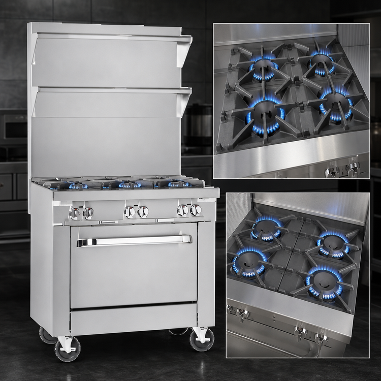 Product image #3 for Southbend Platinum 32-Inch Gas Heavy Duty Range with 3 Open Burners, 3 Step-Up Burners, and Convection Oven