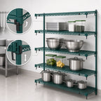 Thumbnail image #4 for Metro Super Erecta AA376K3 Add-On Wire Shelving Unit, 72"W x 18"D x 63"H, 4 Shelves, Green Epoxy Finish