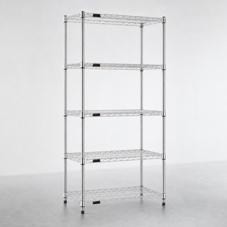 Product image #3 for Eagle Group 5-Tier Starter Wire Shelving Unit, 72W x 24D x 86H, Chrome-Plated