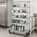 Thumbnail image #3 for Quantum Mobile Enclosure Cart Wire Shelving Unit with 5 Shelves, 60W x 18D x 70H, Chrome Plated