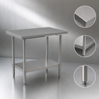 Thumbnail image #3 for Atosa USA, Inc. Mixrite ST3030EC 30 x 30 x 34 Inch 18-Gauge 430 Stainless Steel Work Table with Adjustable Undershelf