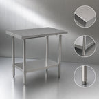 Thumbnail image #3 for Atosa Mixrite ST3030EC 30 x 30 x 34 Inch 18-Gauge 430 Stainless Steel Work Table with Adjustable Undershelf