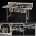 Thumbnail image #3 for Eagle Group 312 Series Three-Compartment Convenience Store Sink, 66 Inch x 27 Inch, 304 Stainless Steel