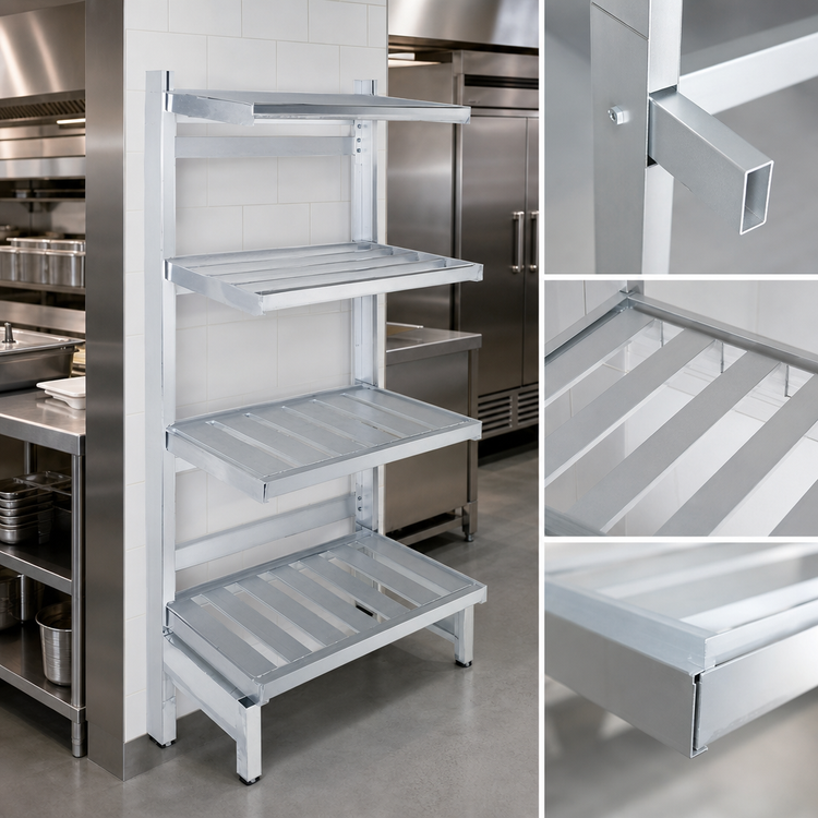 Product image #3 for Channel 4" E-Channel Cantilever Shelving, Aluminum, 36"W x 20"D x 72"H