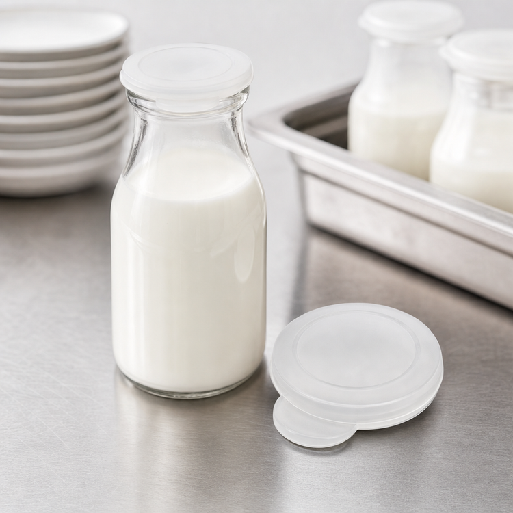 Product image #3 for Clear Plastic Milk Bottle Cap for GMB16, 2-3/8 Inch Diameter