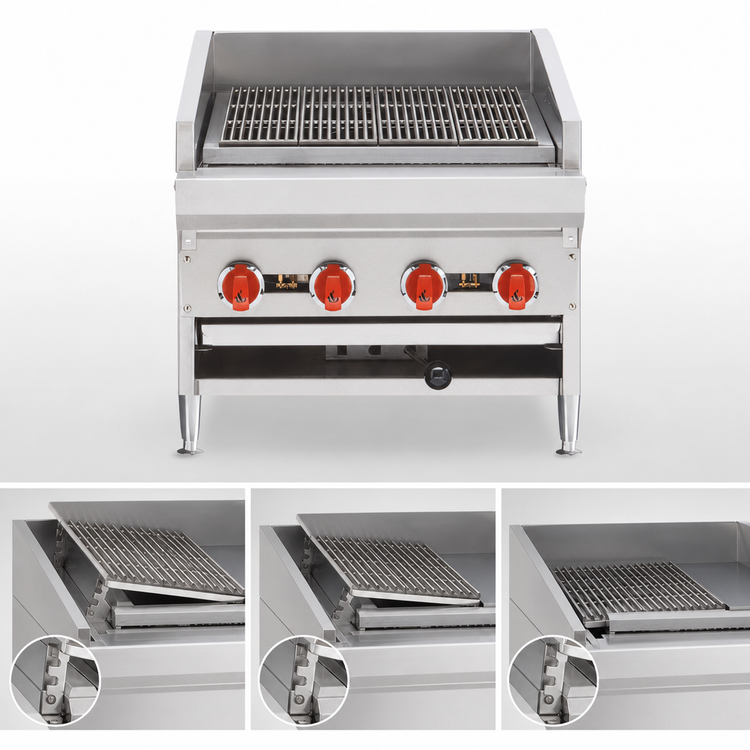 Product image #3 for American Range ADJ-24 24-Inch Countertop Gas Radiant Charbroiler with Adjustable Grates