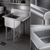 Thumbnail image #3 for Steel Works Stainless 1-Compartment Sink with Right Drainboard, 18-Gauge 304 Stainless Steel