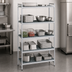 Thumbnail image #3 for Fermostock 5-Tier Starter Aluminum Shelving Unit with Removable Polymer Inserts, 52 x 18 x 83 Inches