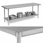 Thumbnail image #3 for John Boos GSK6-24108 108-Inch x 24-Inch 16-Gauge Galvanized Steel Work Table Undershelf