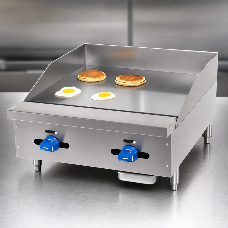 Product image #3 for Comstock-Castle Countertop Gas Griddle with 24" x 21" Polished Steel Plate, 50,000 BTU