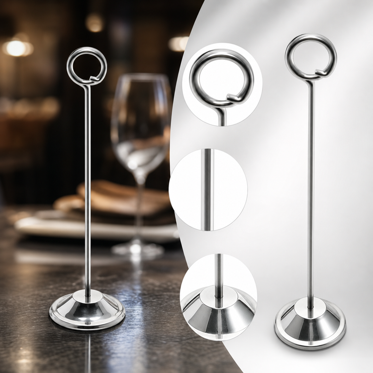 Product image #3 for American Metalcraft CH8 Stainless Steel 8-Inch Menu Card Holder with Weighted Base