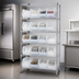 Thumbnail image #3 for Stationary 6-Shelf Wire Shelving Bin System with 20 Clear Containers, 36 x 18 x 74 Inches, Chrome Plated