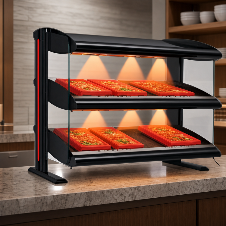 Product image #3 for Hatco Spot On Countertop Slant Dual Shelf Heated Zone Merchandiser Warmer, 46-Inch Wide, 120/208-240V