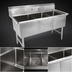 Thumbnail image #3 for John Boos 3B244 B-Series 3-Compartment Stainless Steel Sink with 10-Inch Backsplash
