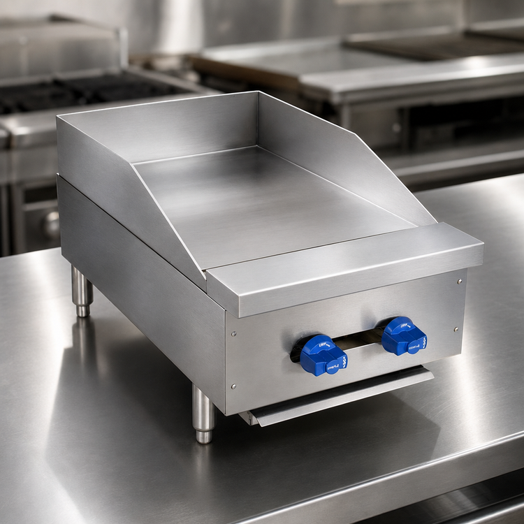 Product image #3 for Comstock-Castle FHP18-18 Countertop Gas Griddle with 18-Inch x 21-Inch Polished Steel Plate, Manual Control, 36,000 BTU