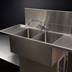 Thumbnail image #4 for BK Resources Slim-Line Two-Compartment Underbar Sink with Dual Drainboards, 48 Inch Wide