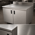 Thumbnail image #3 for Advance Tabco Special Value Series 48-Inch x 24-Inch Enclosed Work Table with Cabinet Base, 16 Gauge 304 Stainless Steel Top, and 5-Inch Backsplash