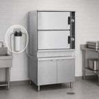 Thumbnail image #3 for Crown SCX-16 Two Compartment Steam Coil Convection Steamer with Cabinet Base