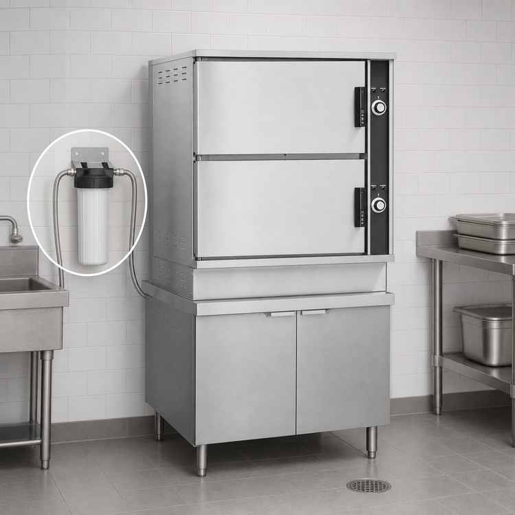 Product image #3 for Crown SCX-16 Two Compartment Steam Coil Convection Steamer with Cabinet Base