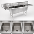 Thumbnail image #3 for John Boos B Series 3-Compartment Stainless Steel Sink with Dual Drainboards