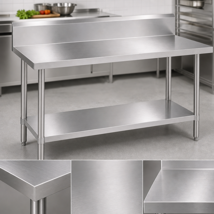 Product image #3 for Duke 84-Inch x 36-Inch Stainless Steel Work Table with 10-Inch Riser and Stainless Undershelf