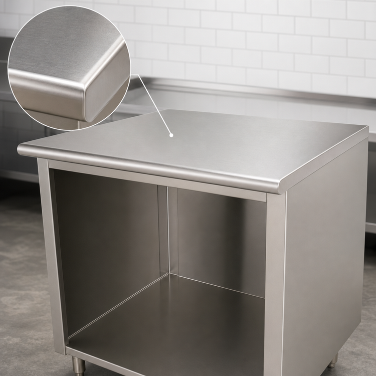 Product image #3 for Advance Tabco Special Value Economy 48 Inch x 24 Inch 16 Gauge 304 Stainless Steel Flat Top Open Base Work Table