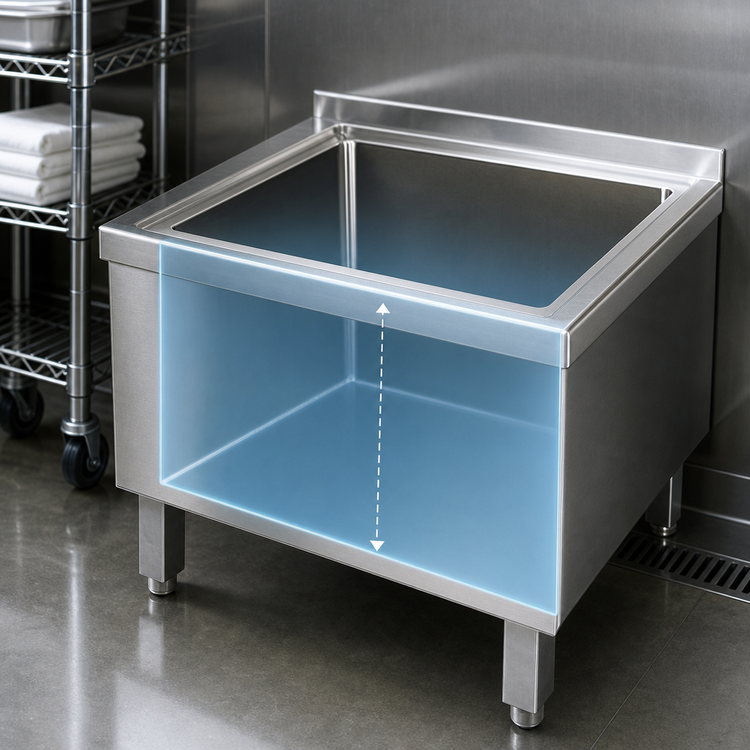 Product image #3 for Floor-Mount Stainless Steel Mop Sink Kit with 20 x 16 x 12 Bowl