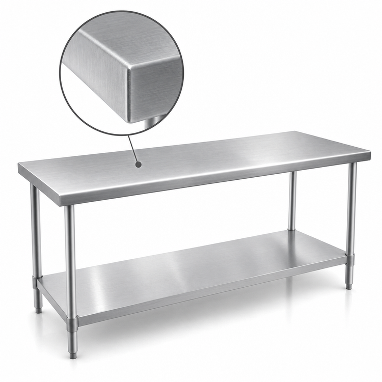 Product image #3 for Eagle Group Spec-Master Marine Series Stainless Steel Work Table with Adjustable Undershelf, 120 x 24 Inches