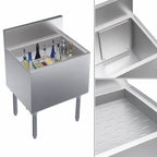 Thumbnail image #3 for Krowne Royal Series KR19-24-10 Built-In Underbar Ice Bin/Cocktail Unit with 10-Circuit Cold Plate, 74-Lb. Capacity, 12-Inch Deep Stainless Steel Bin