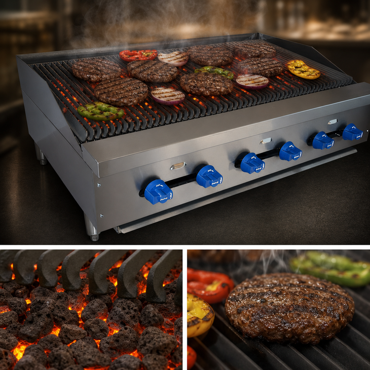 Product image #3 for Comstock-Castle 42-Inch Countertop Gas Char-Broiler with Lava Rock