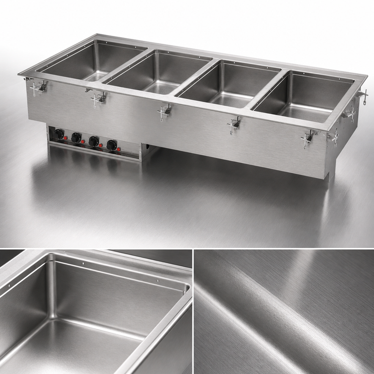 Product image #3 for Vollrath Four-Well Drop-In Electric Hot Food Well with Thermostatic Controls, 4 Full-Size Pans