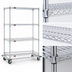 Thumbnail image #3 for EAGLEbrite 4-Tier Wire Shelving Dolly Truck with Aluminum Base, 36 x 24 Inch Shelves, Zinc Finish, Swivel Poly Casters