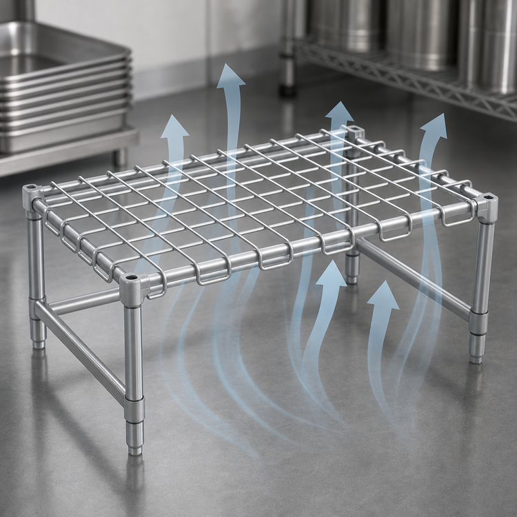 Product image #3 for Eagle Group Chrome Wire Dunnage Rack, 24 x 18 x 14 Inches, 1,600 lb Capacity