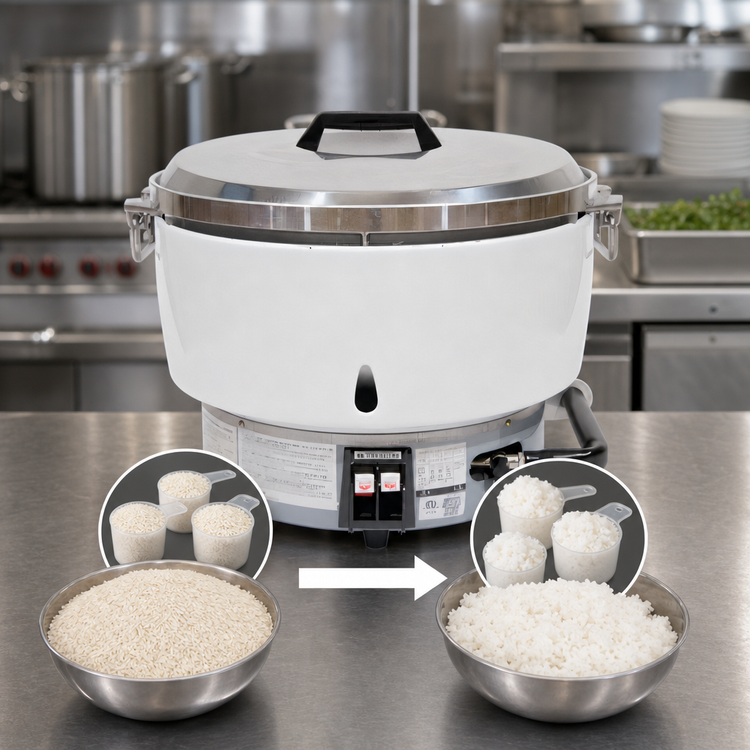 Product image #3 for RiceMaster Countertop Propane Commercial Rice Cooker, 55-Cup Uncooked Capacity