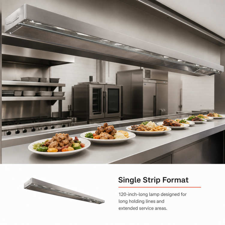 Product image #3 for RedHots 120-Inch Single Unlighted Strip Heat Lamp with Remote, 208V, 2.1 kW