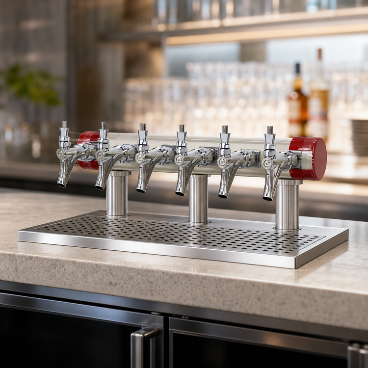 Product image #3 for Micro Matic Kool-Rite 6-Faucet Countertop Glycol-Cooled Draft Beer Insert Module, 3-1/2 In. On Center, Short Shank