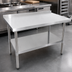 Thumbnail image #3 for Stallion 72-Inch x 24-Inch 18/430 Stainless Steel Budget Work Table with 1-1/2-Inch Backsplash and Adjustable Undershelf