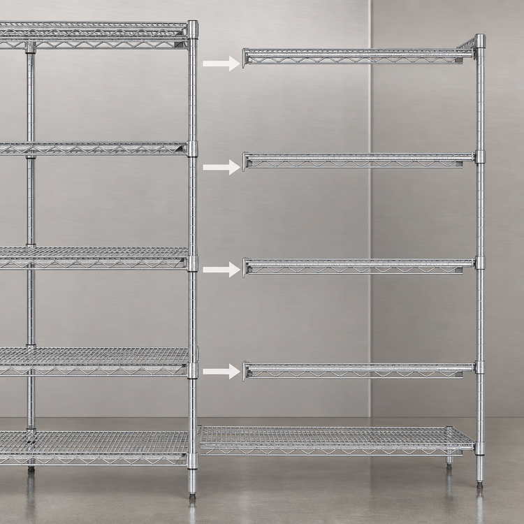 Product image #3 for EAGLEbrite 5-Tier Add-On Wire Shelving Unit with Patented QuadTruss Design, 24-Inch W x 21-Inch D x 86-Inch H, Zinc Finish