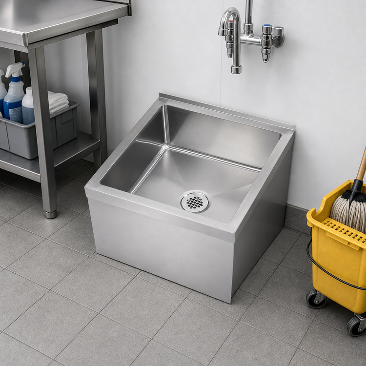 Product image #3 for Krowne 24-Inch x 24-Inch Stainless Steel Floor Mop Sink