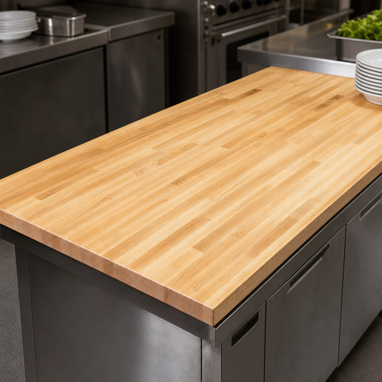 Product image #3 for Boos Block 96" x 25" x 1-1/2" Blended Edge Grain Maple Kitchen Countertop