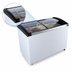 Thumbnail image #3 for Omcan Commercial Ice Cream Display Chest Freezer with Curved Sliding Glass Doors, 7.6 Cu. Ft.