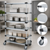 Thumbnail image #3 for Quantum 5-Shelf Mobile Shelving Cart with Solid Galvanized Steel Shelves, 48
